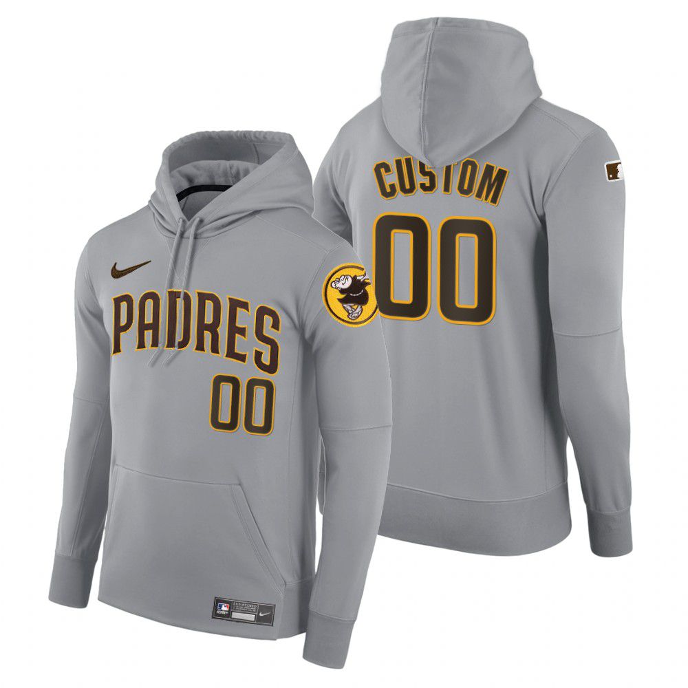 Men Pittsburgh Pirates #00 Custom gray road hoodie 2021 MLB Nike Jerseys